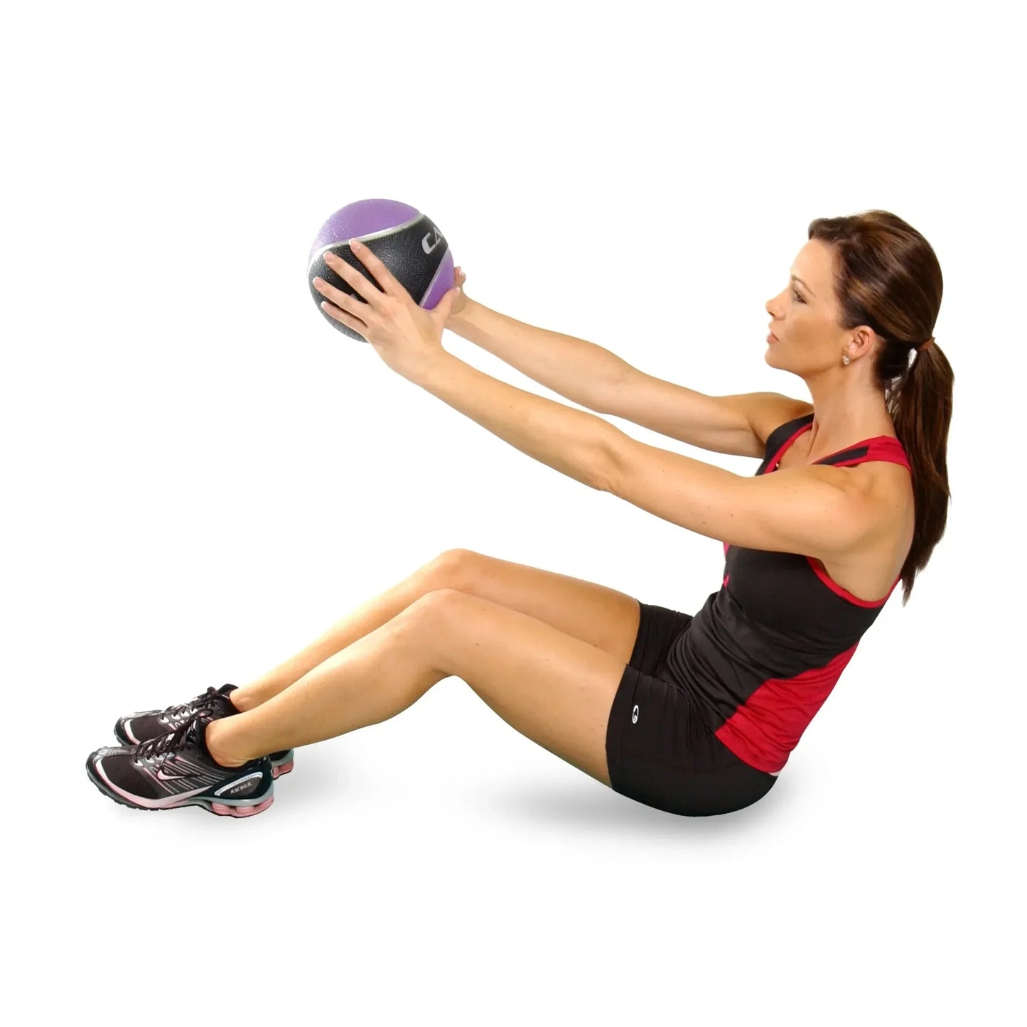 Rubber Exercise Ball With Textured Grips For Core Training