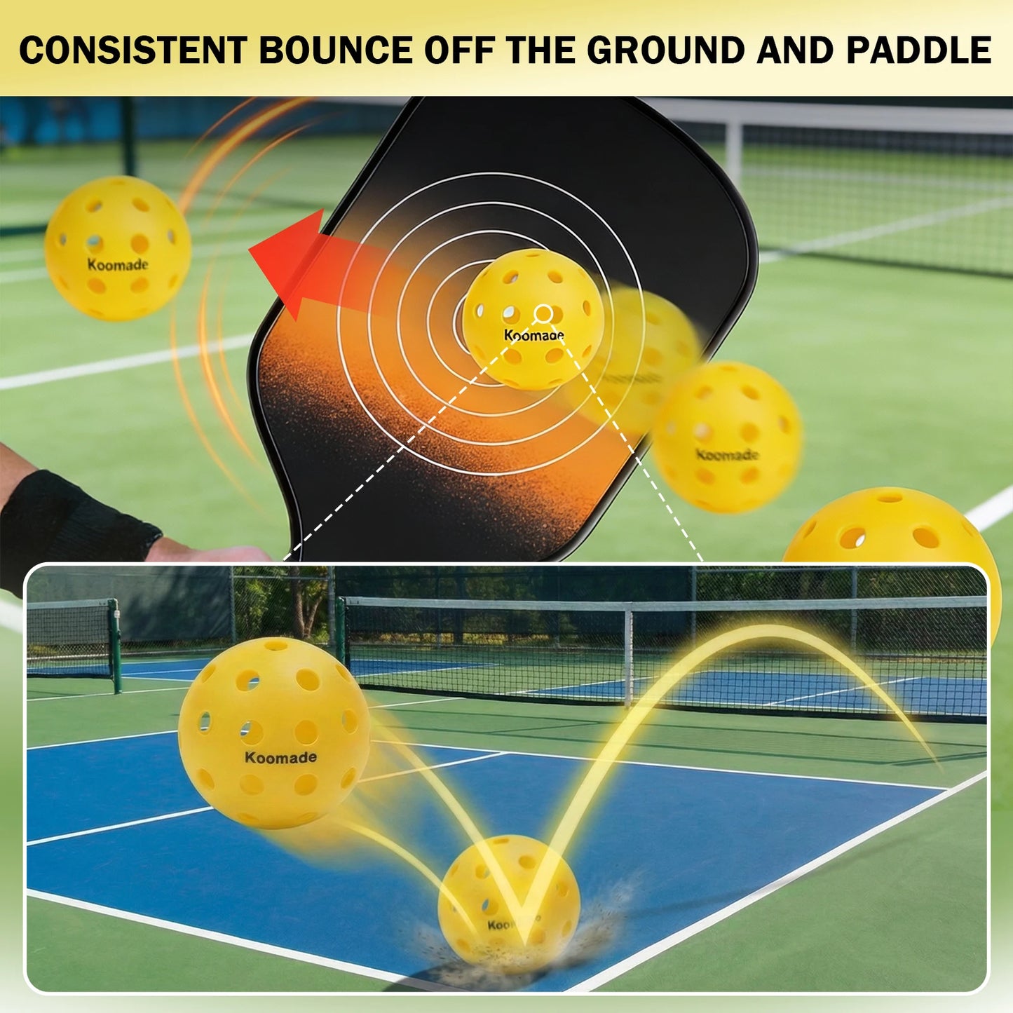 40-Hole Pickleball Balls Durable Training Set