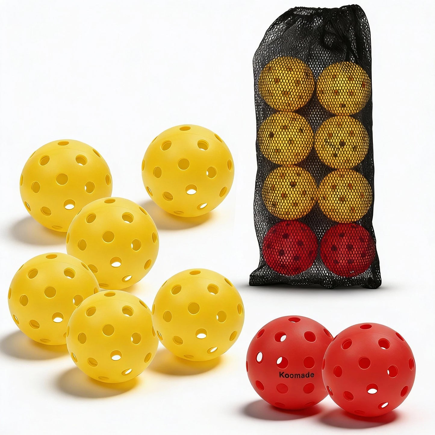 40-Hole Pickleball Balls Durable Training Set