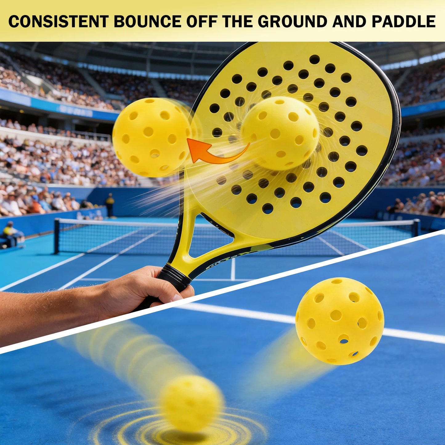 40-Hole Pickleball Balls Durable Training Set