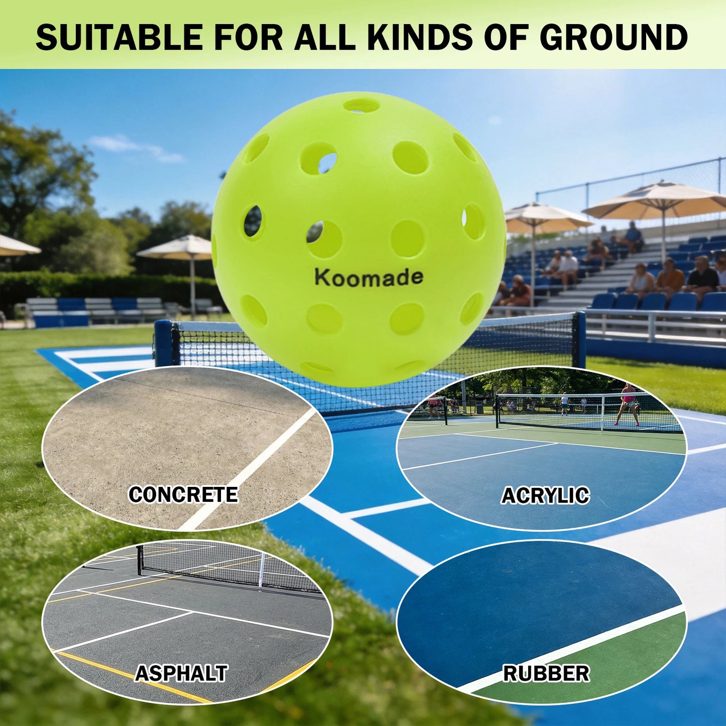 40-Hole Pickleball Balls Durable Training Set